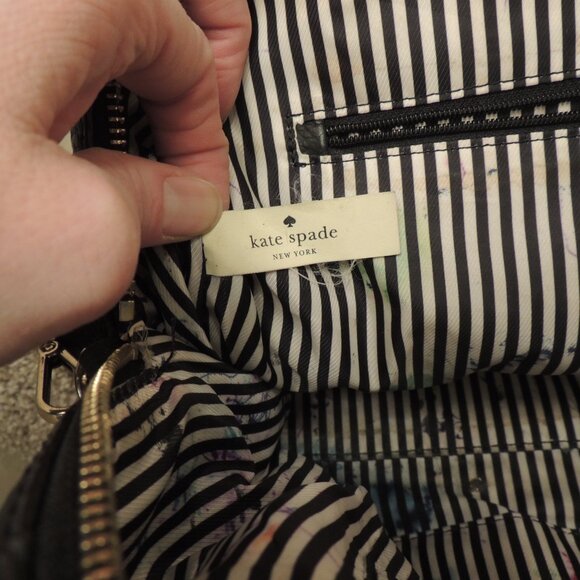 Kate Spade Black Pebbled Leather Satchel Crossbody Bag Gold Hardware - Picture 10 of 10